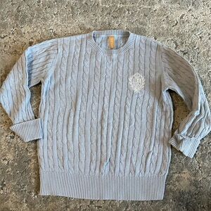 Canoe Classic Cable Knit Sweater in Light Blue